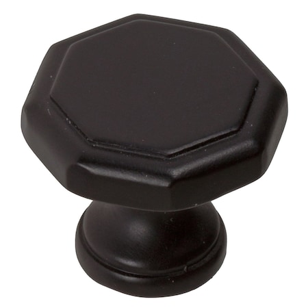 Gliderite Hardware 1-1/8 in. Matte Black Octagon Cabinet Knob, 10PK 5330-MB-10